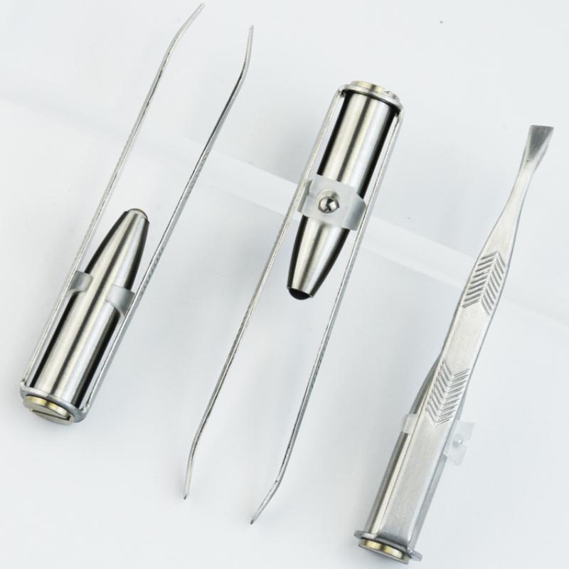 Men'S Grooming Makeup - Professional LED Lighted Eyebrow Tweezers Stainless